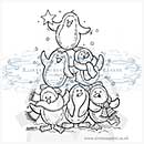 SO: Laurence Clear Stamp - A pile of penguins