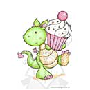 SO: Wild Rose Studio Clear Stamp - Fergus with Cupcake