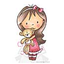 SO: Wild Rose Studio Clear Stamp - Mia with Teddy [D]