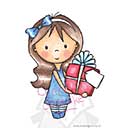 SO: Wild Rose Studio Clear Stamp - Mia with Present