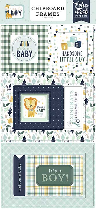 Its A Boy Chipboard 6X13 - Frames