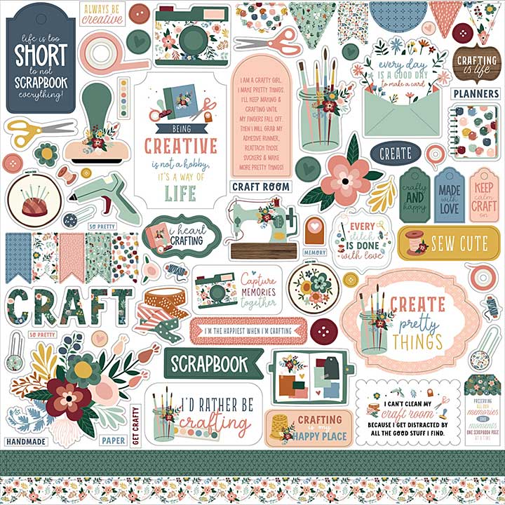 Lets Create Cardstock Stickers 12X12 - Elements