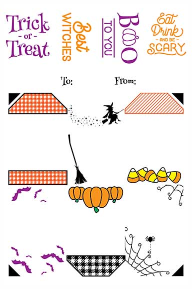 LDRS Creative - Halloween Gift Tag Stack Stamp Set