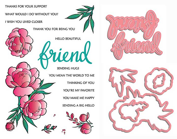 LDRS Creative - If Friends Were Flowers 26pcs (Designer Dies and Clear Acrylic Stamps)