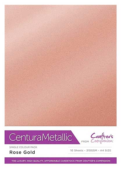 SO: Crafter\'s Companion Centura Metallic Single Colour 10 Sheet Pack - Rose Gold