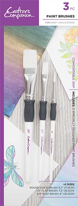 Crafters Companion Paint Brushes Comfortable Grip (3pcs) (CC-TOOL-PAINTBR3)