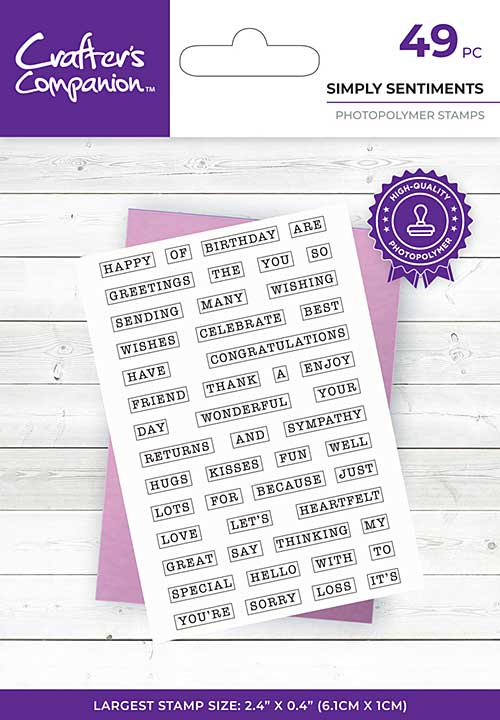 Crafters Companion Simply Sentiments 4x6 Inch Clear Stamp (CC-STP-SIMPSEN)