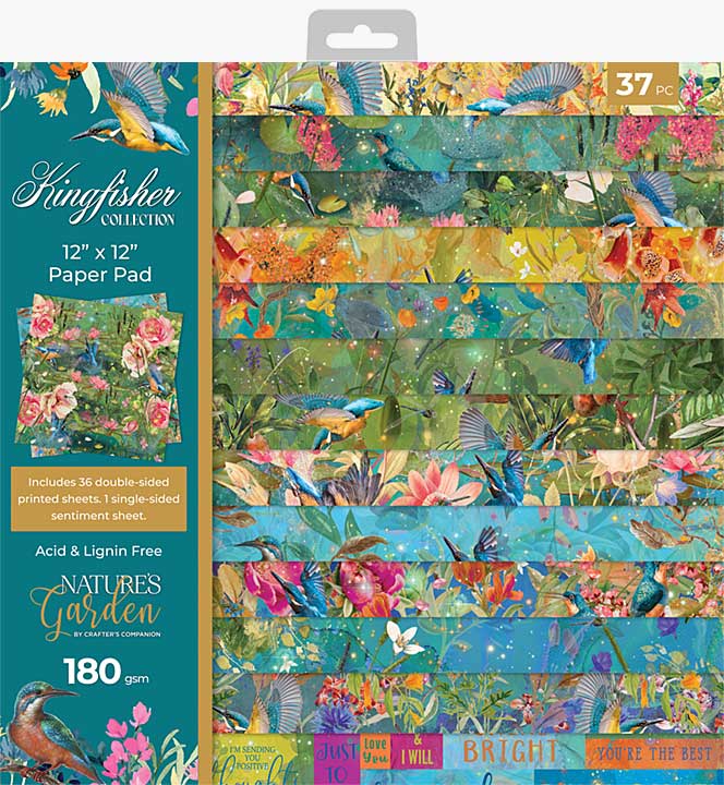 SO: Crafters Companion Kingfisher Collection 12x12 Inch Paper Pad (NG-KF-PAD12)