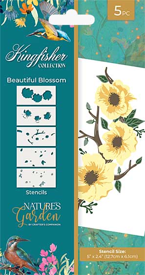 Crafters Companion Kingfisher Collection Stencils Beautiful Blossom (NG-KF-STEN-BEBL)
