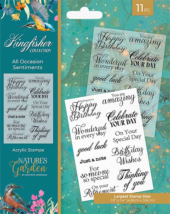 Crafters Companion Kingfisher Collection Clear Stamps All Occasion Sentiments (NG-KF-CA-ST-AOS)