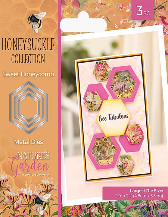 Crafters Companion Honeysuckle Metal Dies Sweet Honeycomb (NG-HS-MD-SWHC)