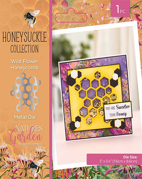 Crafters Companion Honeysuckle Metal Dies Wildflower Honeycomb (NG-HS-MD-WFHO)