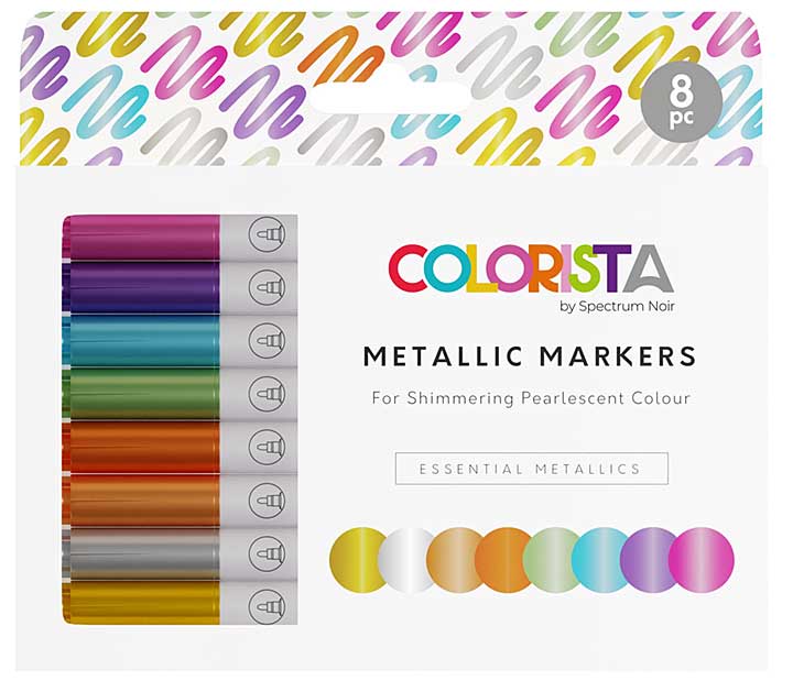 Spectrum Noir Colorista Metallic Marker 8Pkg - Essential Metallics