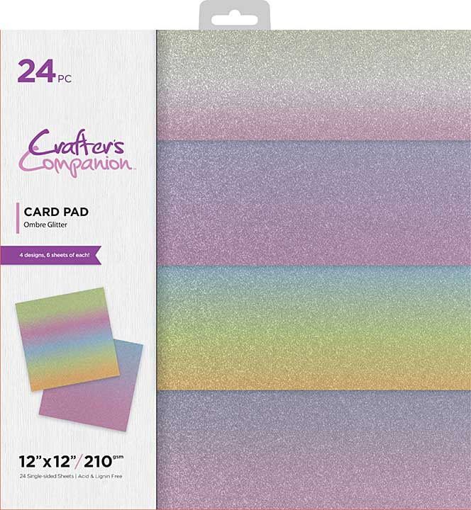 Crafter\'s Companion Card Pad 12X12 - Ombre Glitter