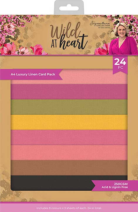 Crafters Companion Wild at Heart A4 Luxury Linen Card Pack