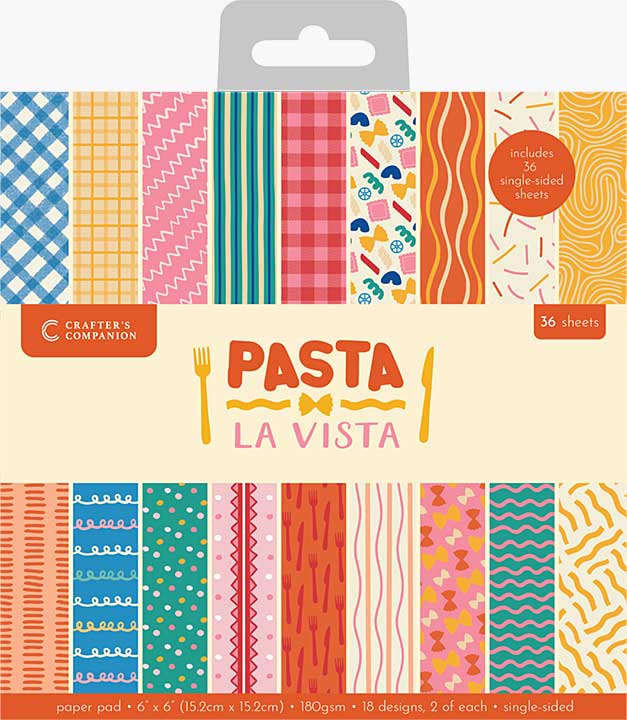 Crafters Companion Pasta La Vista 6x6 Inch Paper Pad (CC-PLV-PAD6)