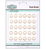 Hobby House Pearl Brads - Ivory gold large brads (12mm)