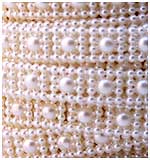 SO: Pearl Strings Square Pattern Ivory (1 metre)