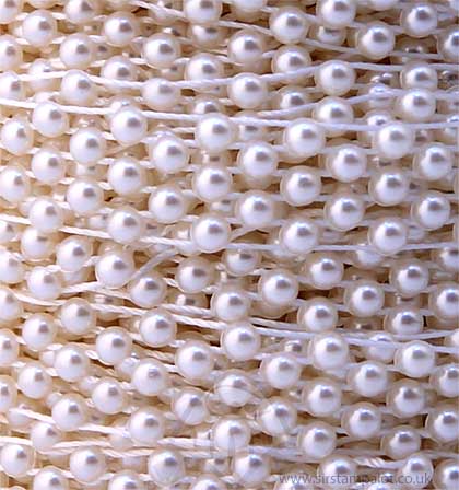 SO: Pearl Strings Lattice Weave Ivory (1 metre)