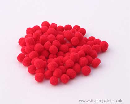 SO: Mini Fluffy Pom Poms - Red