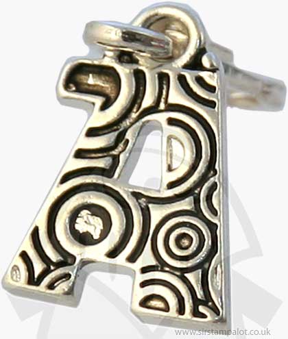 SO: Charm with Clip - Silver Plated Letter - A