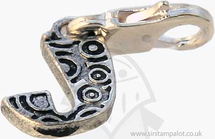 SO: Charm with Clip - Silver Plated Letter - J