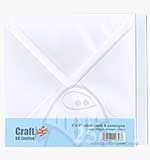 Craft UK Ltd 8x8 inch Square Card and Envelopes - White (25)