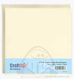 SO: Craft UK Ltd 8x8 inch Square Cards and Envelopes - Ivory (25)
