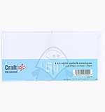 Craft UK Ltd 250gsm 4x4 Cards and Envelopes - White (50)