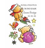 SO: Craft UK - Cute Christmas Bear Rubber Stamps (Unmounted Sheet)
