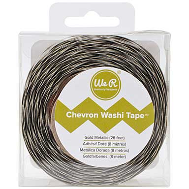 We R Chevron Metallic Washi Tape 1X26 - Gold