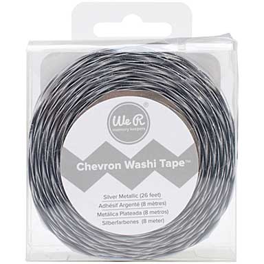 We R Chevron Metallic Washi Tape 1X26 - Silver