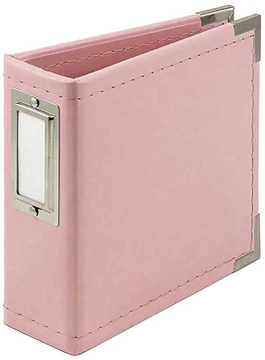 We R Classic Leather D-Ring Album 4X4 - Pretty Pink