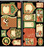 SO: Graphic 45 St Nicholas Cardstock Die-Cuts 6x12 Sheets 2pk - Tags and Pockets