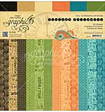 SO: Graphic 45 Double-Sided Paper Pad 12X12 24pk - Vintage Hollywood Print Solid 12 Designs