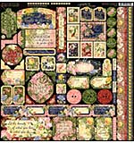 SO: PRE: Graphic 45 Floral Shoppe Decorative Cardstock Stickers 12x12