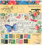 SO: Graphic 45 Double-Sided Paper Pad 8X8 24pk - Flutter, 8 Designs
