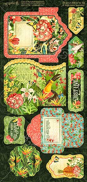 Graphic 45 Lost In Paradise Tags and Pockets Cardstock Die-Cuts 6x12 (2pk) [s]