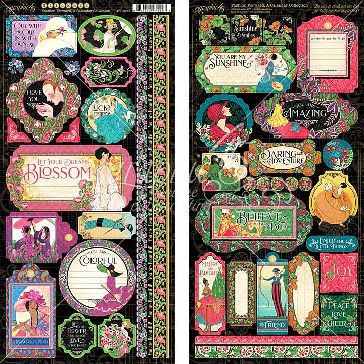 Graphic 45 Fashion Forward - 12x12 Cardstock Stickers [s]