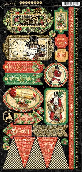 Graphic 45 Christmas Time - 12x12 Cardstock Stickers [s]