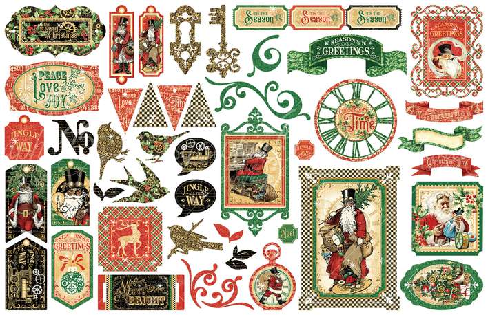 Graphic 45 Christmas Time - Cardstock Die-Cut Assortment [s]