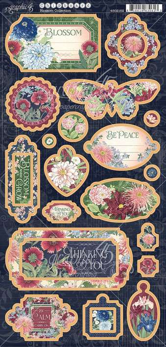 Graphic 45 Blossom - 6x12 Chipboard Die-Cuts Sheet [s]