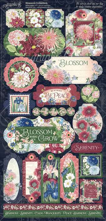 Graphic 45 Blossom - 12x12 Cardstock Stickers [s]