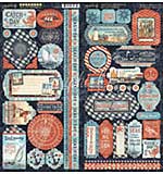 Graphic 45 Catch of the Day - 12x12 Cardstock Stickers [s]