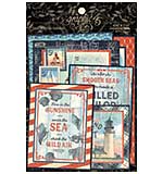 Graphic 45 Catch of the Day - Ephemera and Journaling Cards (16) 4x6 (16) 3x4