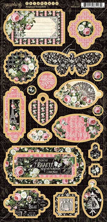 Graphic 45 Elegance - 6x12 Chipboard Die-Cuts Sheet