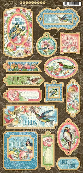 Graphic 45 Bird Watcher - 6x12 Chipboard Die-Cuts Sheet [s]