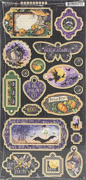 Graphic 45 Midnight Tales - 6x12 Chipboard Die-Cuts Sheet [s]