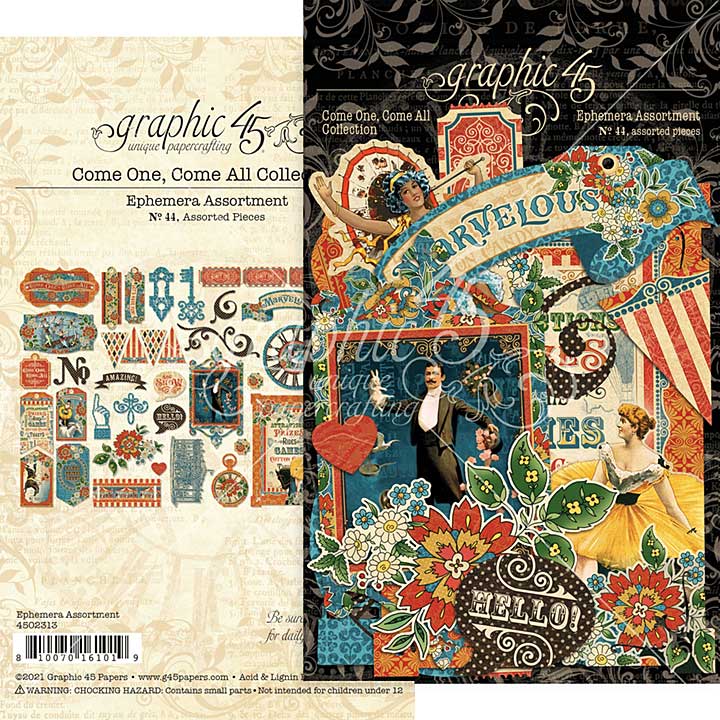 Graphic 45 Come One, Come All! - Cardstock Die-Cut Assortment [s]