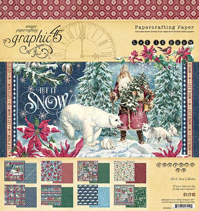 SO: Graphic 45 Let It Snow - 8x8 Double-Sided Paper Pad, 24pk